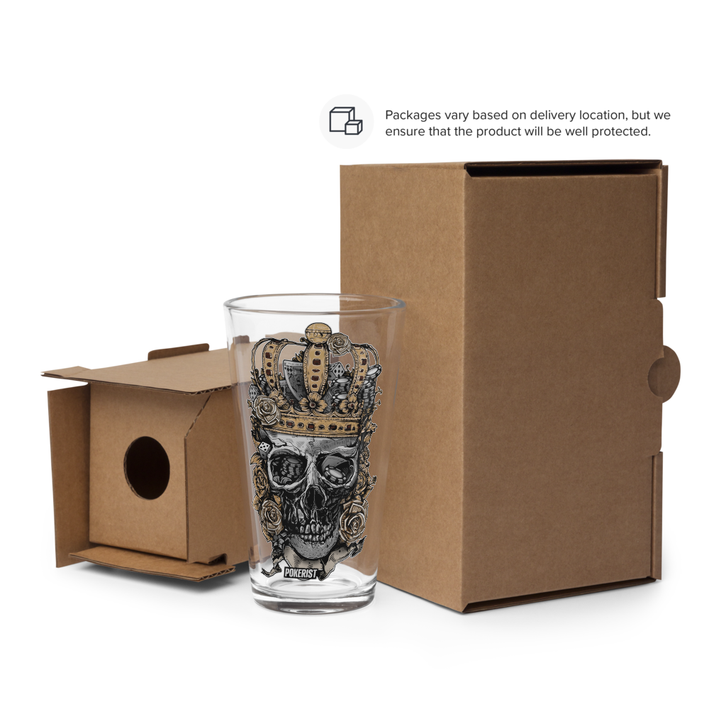 Skull Crown - Shaker pint glass